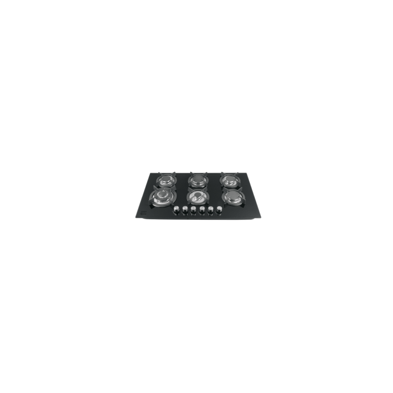 Parrilla gas empotrable 90cm 6 quem vidrio negro riviera