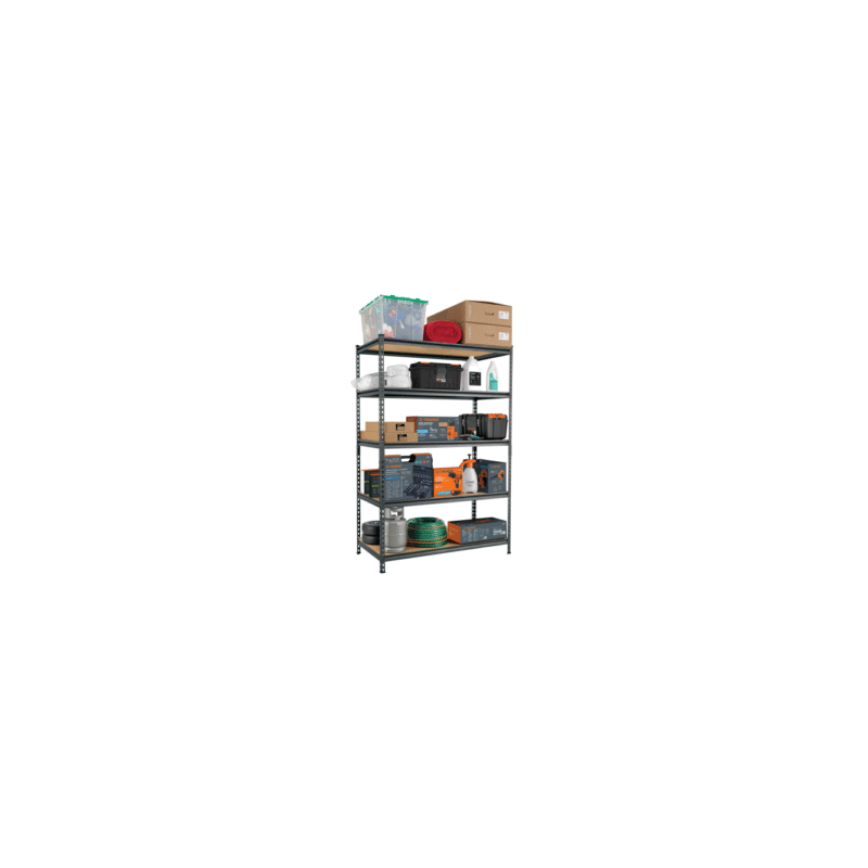 Estante metalico 5 repisas mdf cap. 60 kg 183x61x122 pretul