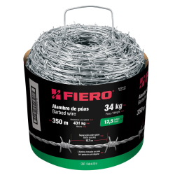 Alambre de puas calibre 12.5 rollo de 34 kg.