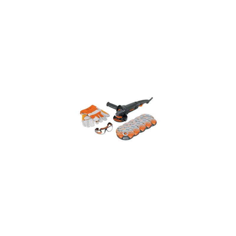 Esmeriladora ind 4-1/2? 950w c/discos lentes y guantes