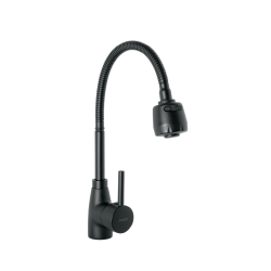 Monomando para fregadero con cuello flexible negro tubig