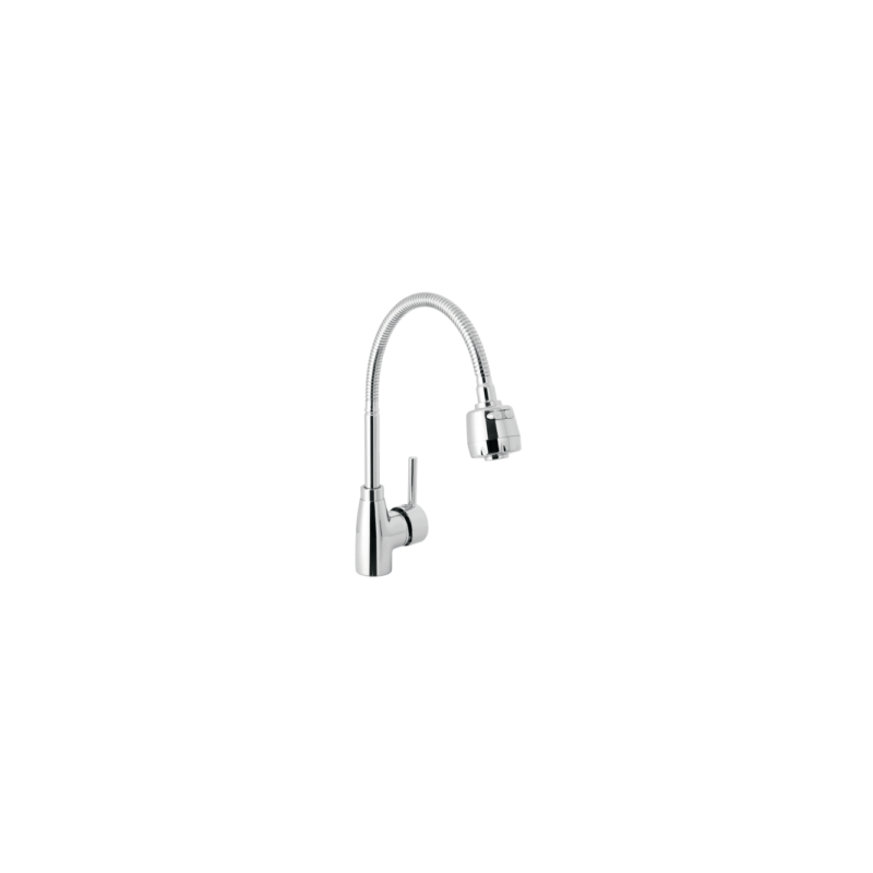 Monomando para fregadero con cuello flexible cromo tubig