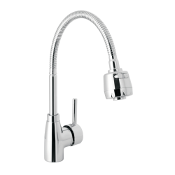 Monomando para fregadero con cuello flexible cromo tubig