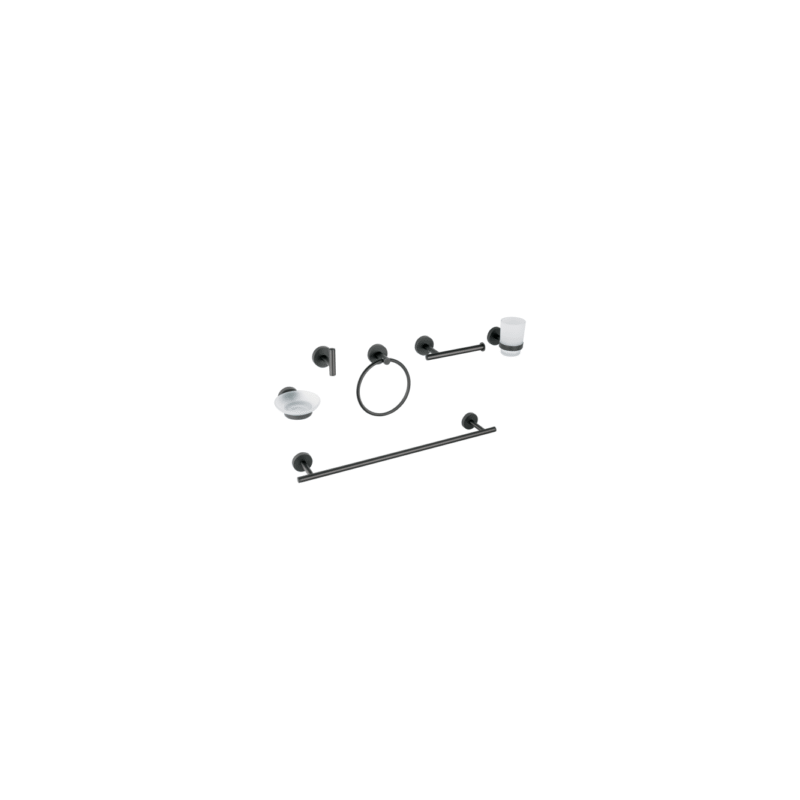 Juego de 6 accesorios para baño acabado negro