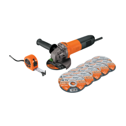Esmeriladora 4-1/2? 750 w 10 discos y flexómetro