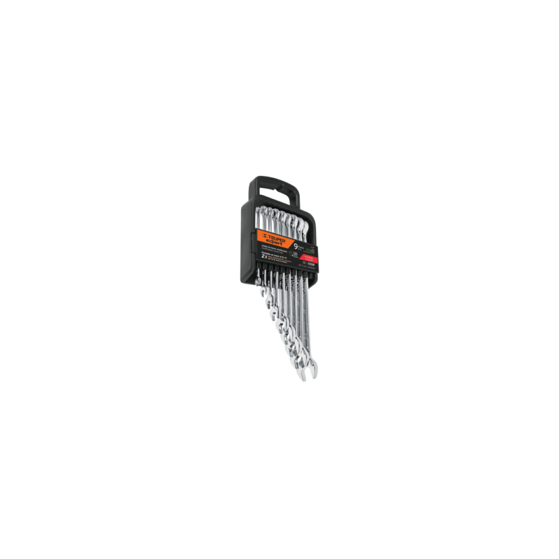 Juego de 9 llaves combinadas extralargas pulidas