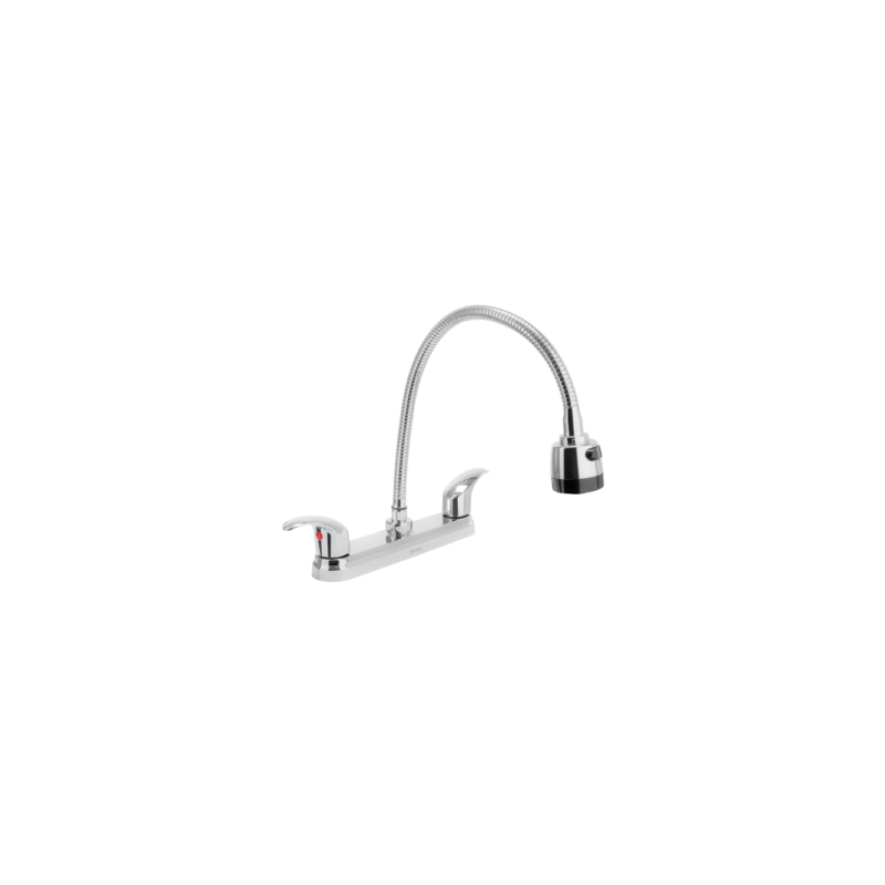 Mezcladora p/fregadero manerales palanca cuello flex aqua