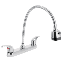 Mezcladora p/fregadero manerales palanca cuello flex aqua