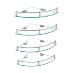 Juego de 4 repisas esquineras de vidrio foset basic