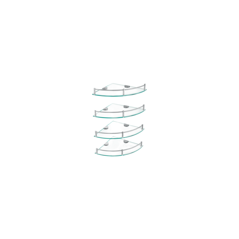 Juego de 4 repisas esquineras de vidrio foset basic