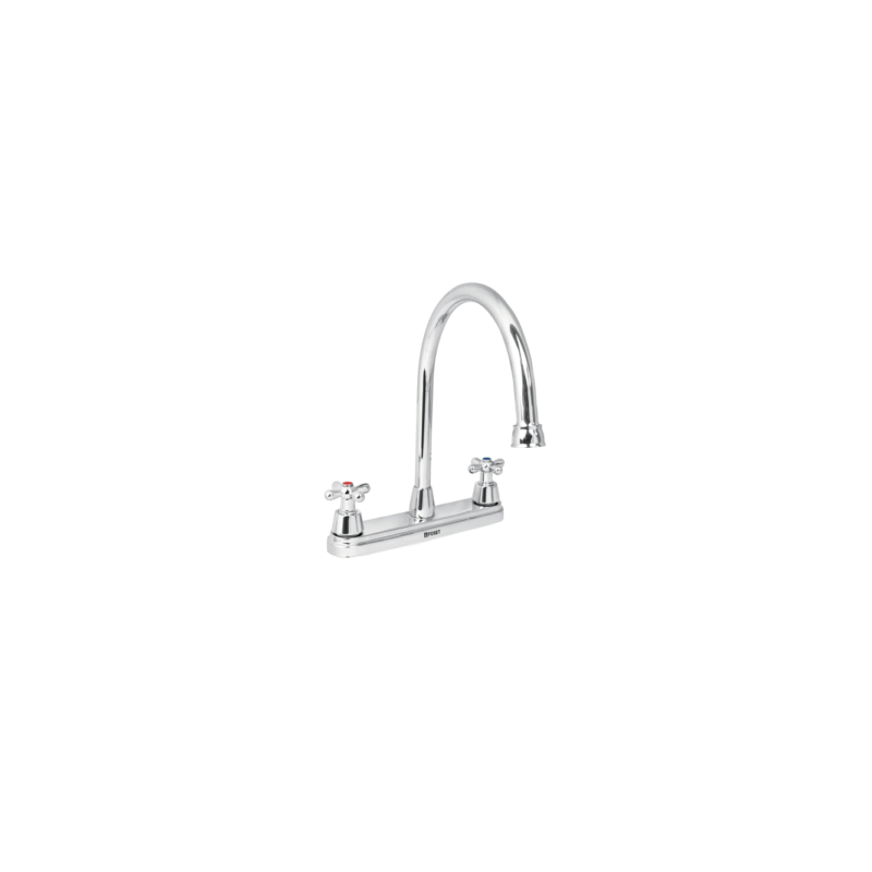 Mezcladora fregadero manerales cruceta acero inox. aqua