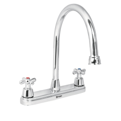 Mezcladora fregadero manerales cruceta acero inox. aqua