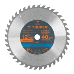 Sierra circular para madera 12? 40 dientes centro 1?