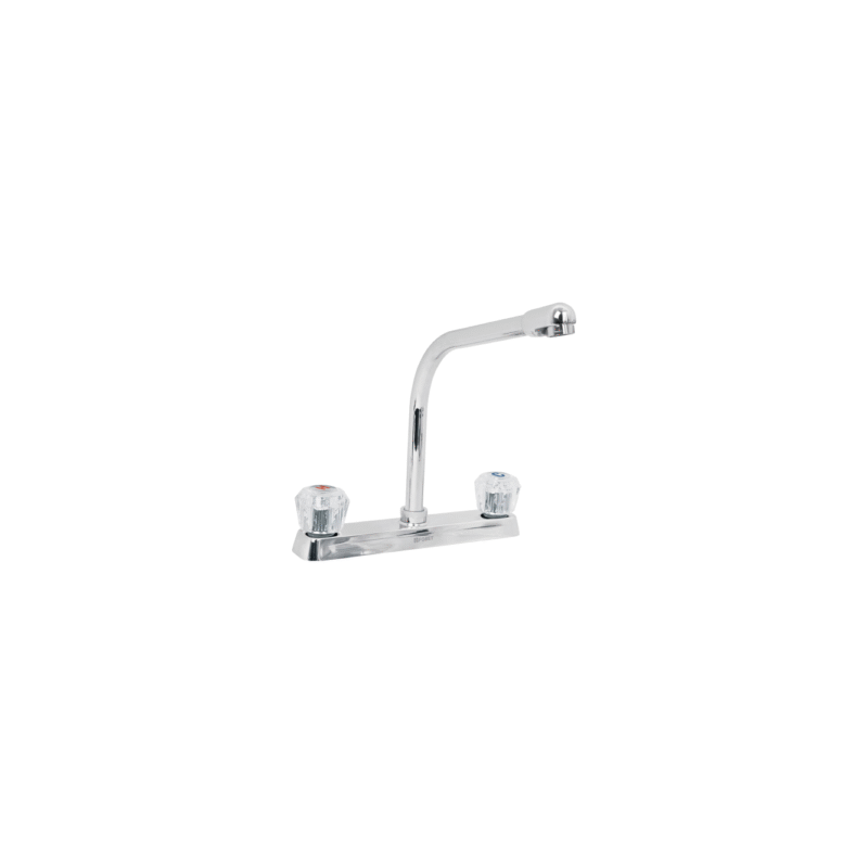Mezcladora fregadero cuello tipo cobra manerales acrilico