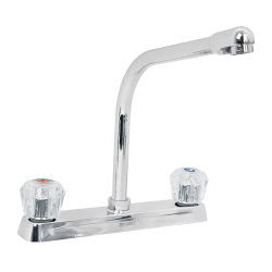 Mezcladora fregadero cuello tipo cobra manerales acrilico