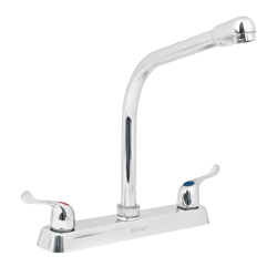 Mezcladora fregadero manerales palanca cuello cobra basic