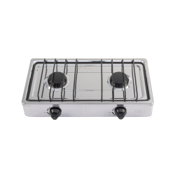 Parrilla de gas de sobreponer 2 quemadores inox foset