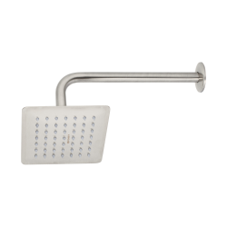 Regadera cuadrada 6? acero inox con brazo satín túbig