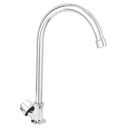Llave individual para fregadero cuello curvo basic