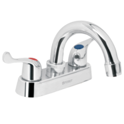 Mezcladora lavabo manerales palanca cuello curvo basic