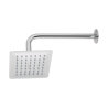 Regadera cuadrada 6? acero inox con brazo cromo túbig
