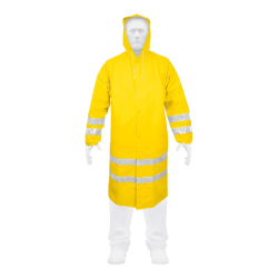 Gabardina impermeable con reflejante talla mediana pvc