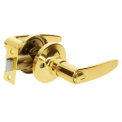 Cerradura manija laton brillante baño