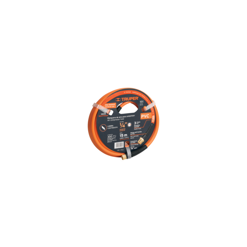 Manguera para baja presion 15 mts 1/4?