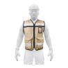 Chaleco brigadista con cintas reflejantes color beige