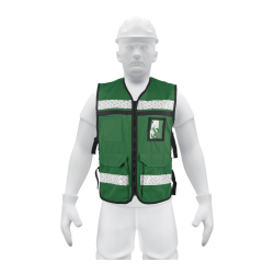 Chaleco brigadista con cintas reflejantes color verde