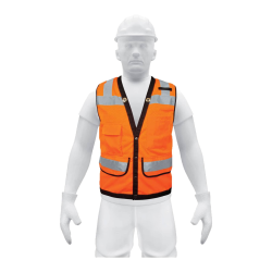 Chaleco de seguridad reforzado con bolsas naranja grande