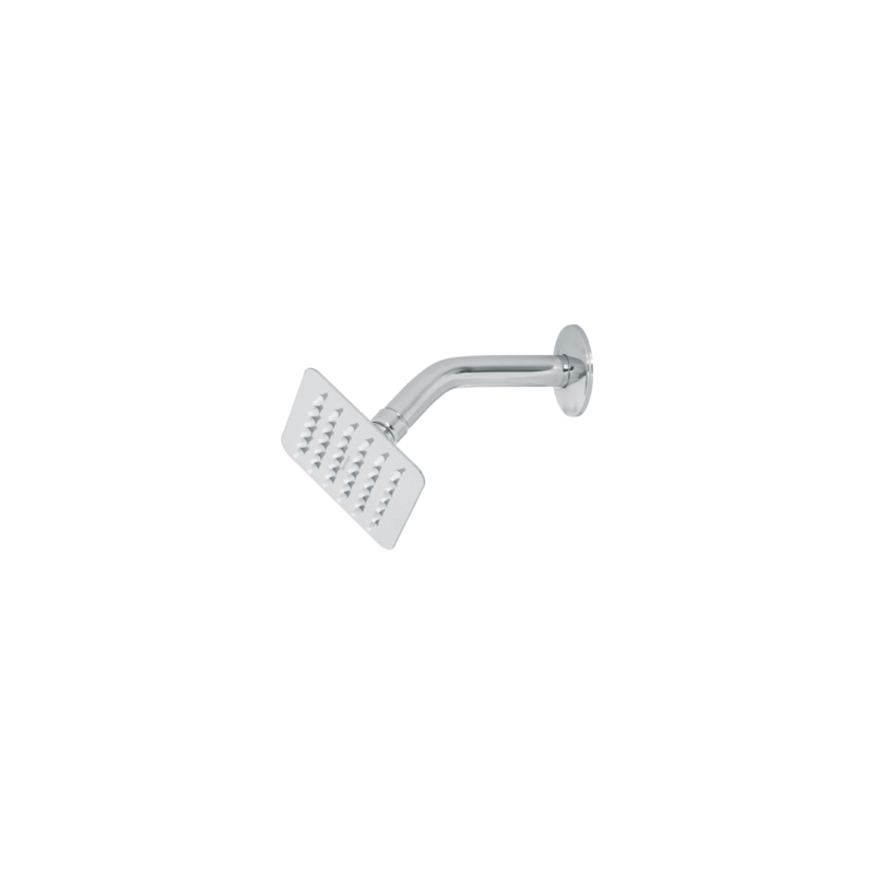 Regadera cuadrada 4? acero inox con brazo cromo túbig