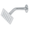 Regadera cuadrada 4? acero inox con brazo cromo túbig